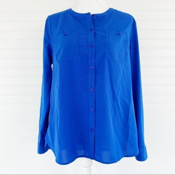 Career Button Down Blouse Size Medium - Picture 1 of 9
